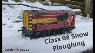 Class 08 Snow Ploughing  O Gauge Garden Railway [upl. by Kreis]