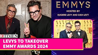 Emmy Awards 2024 FirstEver FatherSon Hosts Announced Schitts Creek Stars Eugene amp Dan Levy [upl. by Mandle899]