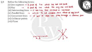 Define the following termsi Line segment ii Ray iii Intersecting lines iv Parallel line [upl. by Erina524]