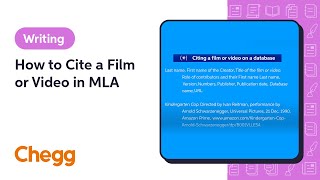 How to Cite a Film or Video in MLA  Chegg [upl. by Eiramnwad]