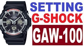 Setting Casio GShock GAW100 manual 5444 [upl. by Marillin660]