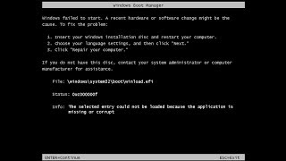 How to Fix Winload efi Issue in Windows 7 8 81 10 [upl. by Tshombe]