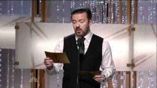 Golden Globes 2011  Ricky Gervais Introduces Tom Hanks amp Tim Allen [upl. by Awra]