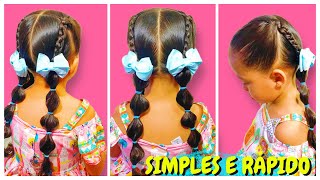 PENTEADO SIMPLES E RÁPIDO COMO FAZER PENTEADO FÁCIL DE CRIANÇA PARA ESCOLA [upl. by Nerra338]