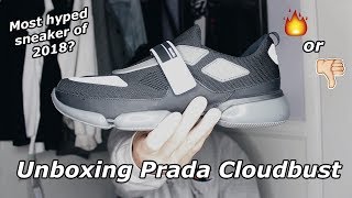 UNBOXING PRADA CLOUDBUST Most Hype Sneaker Of 2018 [upl. by Bayard]