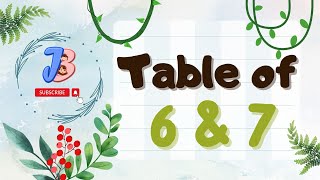 Learn Multiplication Table 6 and 7 for Kids  Table of 6 and 7  6 ka table 7 ka table  7 table [upl. by Lachish]