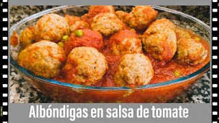 Albóndigas sin freir en salsa de Tomate  Meatballs In Tomato Sauce [upl. by Almira238]