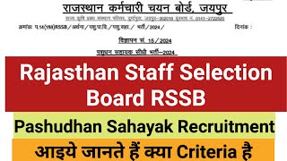 Rajasthan Staff Selection Board RSSB  Pashudhan Sahayak Recruitment  RSSB [upl. by Burwell]