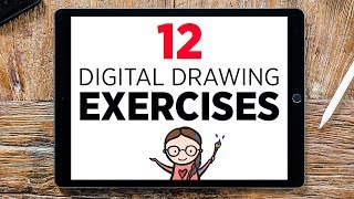 12 x DIGITAL DRAWING exercise  Get better at digital drawing [upl. by Coffee]