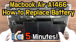 Macbook Air A1466 Battery Replacement in 5 Minutes [upl. by Nosreh]