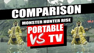 COMPARISON MH RISE  PORTABLE VS TV Docked MODE [upl. by Aynnat966]