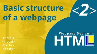 HTML Webpage Design Part 2 Basic structure of a webpage [upl. by Pacian]