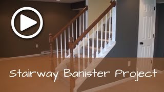 How to Install a Basement Stairway Banister with Newel Post Complete Detailed Training [upl. by Aerdnna]