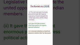 What was Rowlatt Act Class 10 history Cbse Exam [upl. by Hecklau]