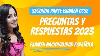 EXAMEN DE NACIONALIDAD ESPAÑOLA PRUEBA CERVANTES CCSE 2023 PARTE 2 [upl. by Adabel]