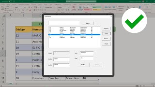 Botón Agregar modificar eliminar buscar y limpiar registros en Formulario VBA Excel [upl. by Annamaria]