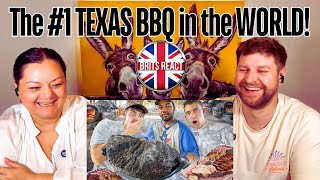 BRITS REACT  Brits try the 1 Texas BBQ in the World  BLIND REACTION [upl. by Lasorella]