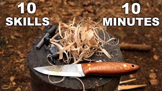 10 Bushcraft Knife Skills in 10 Minutes [upl. by Napas22]