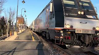 NJT 4532 ALP45 leads NJT 5179 at Dunellen [upl. by Ahsinhoj]