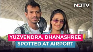 Yuzvendra Chahal Dhanashree Spotted Together At Airport [upl. by Boswall496]