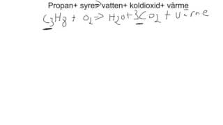 Förbränning av kolväte exempel med propan [upl. by Gentilis]