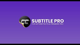 Subtitle Pro for After Effects and Premiere Pro v28 [upl. by Kelwunn772]