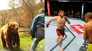 KHABIB Fighting Like a BEAR Comparison [upl. by Alletsyrc379]