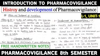 History and Development of Pharmacovigilance  Part1 L1 Unit1  Pharmacovigilance 8th Sem [upl. by Cele]