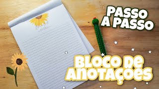 PASSO A PASSO BLOQUINHO DE ANOTAÇÕES  COMO FAZER [upl. by Sirromed]