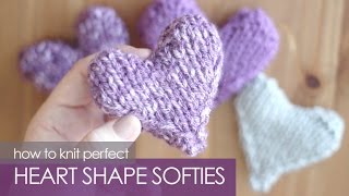 How to Knit a Heart Shape Softie 💖 Knitting Pattern [upl. by Bonn]