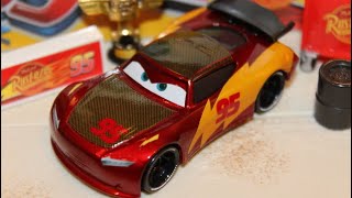 Review DisneyPixar Cars 3 95 RustEze Racing Center Lightning McQueen 124 Jada Metals Target Exc [upl. by Karlan]