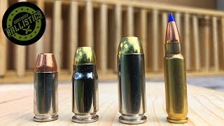 9mm vs 357 Sig vs 10mm vs 57x28mm vs Pine Boards [upl. by Sexela914]