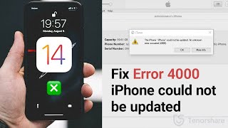 How to Fix Error 4000 quotThe iPhone could not be updated An unknown error occurred 4000quot [upl. by Rosita]