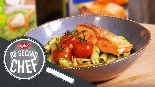 Pasta met zalm en spinazie  60 Second Chef 2 [upl. by Reffotsirhc910]