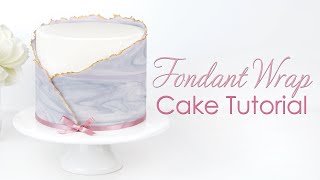 Ripped Marbled Fondant Wrap Cake Decorating Tutorial [upl. by Namyac]