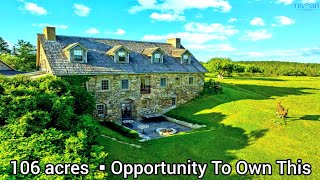 Nova Scotia Olde Stone House For Sale  Waterfront Cottage  106 acres  Nova Scotia Land For Sale [upl. by Lathrope]