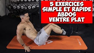 5 exercices Abdos Ventre plat rapide et facile [upl. by Agnimod262]