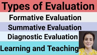 Types of EvaluationFormativeSummativediagnosticFor all Teaching Exams [upl. by Donnelly]