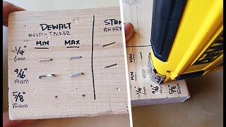 DEWALT 5in1 Multitacker amp Brad Nailer POWER TEST vs Stanley Sharpshooter Staple Gun [upl. by Hymen952]