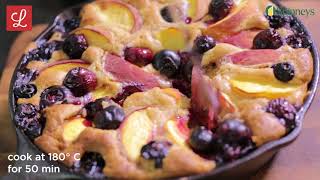 Spinneys peachnectarine and blueberry cobbler skillet recipe [upl. by Mad89]