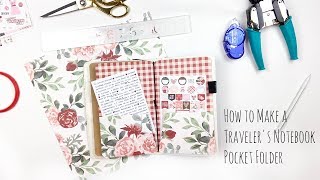 How to Make a Travelers Notebook Pocket Folder [upl. by Aynekat]