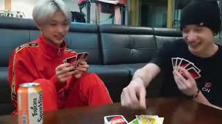 felix and bangchan play uno👹🦅 [upl. by Peursem]