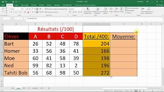 Calculer une SOMME et une MOYENNE  formules Cours EXCEL [upl. by Pero435]