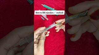 How to fill Injection💉Syringe Mehndi Cone injection heena cone mehndi injectionmehndi [upl. by Trinl999]