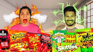 We Ate The Worlds SPICIEST vs SOUREST Food Challenge [upl. by Eicnarf597]