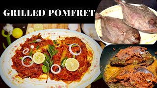 GRILLED FISH RECIPE  Pomfret  Avoli  Meen Pollichathu  Kerala style fish grill recipe [upl. by Ayotal]