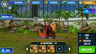 NEW UPGRADE ORNITHOCHEIRUS MAX X3 LEVEL 40  JURASSIC WORLD THE GAME [upl. by Nixie351]