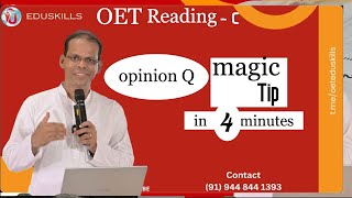 Edu Skills OET Reading tips and strategies  opinion Question Sample  2  Q 9 OET made easy [upl. by The285]