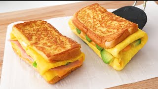 3 ways to make one pan egg toast 5 minutes quick breakfast Easy Delicious and Healthy [upl. by Aisauqal]