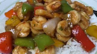 Garlic Shrimp StirFry With Peppers And Onions [upl. by Akimas703]